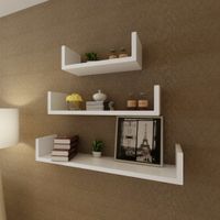 VidaXL 242174 stelling Zwevende plank Muur gemonteerd MDF Wit - thumbnail