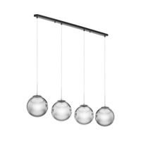 Hanglamp - 4 lampen - rookglas