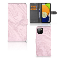 Samsung Galaxy A03 Bookcase Marble Pink - Origineel Cadeau Vriendin - thumbnail