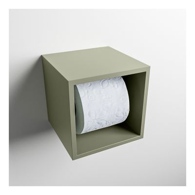 Mondiaz EASY Toiletrolhouder solid surface in- en opbouw 16x16 cm kleur Army