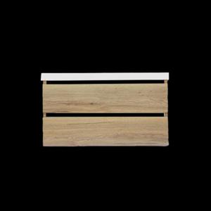 Onderkast Sanilux Trendline Met Greeplijst Mat Zwart 120x47x52 Cm Naturel Oak