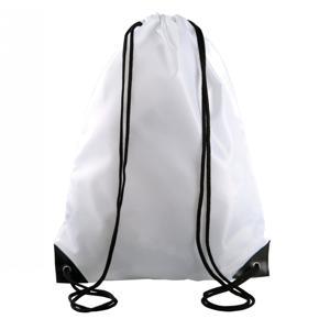 Sport gymtas/draagtas met rijgkoord - wit - 34 x 44 cm - polyester - verstevigde hoeken