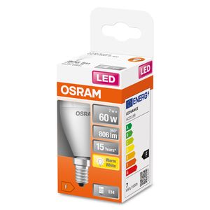 OSRAM 4058075428522 LED-lamp Energielabel F (A - G) E14 Peer 7 W = 60 W Warmwit (Ø x l) 47 mm x 90 mm 1 stuk(s)