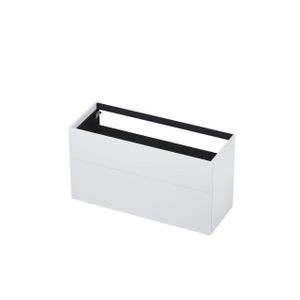 INK P2O Wastafelonderkast - 120x45x65cm - 2 lades - push 2 open - rechte opdekfronten MDF lak wit mat 1259205