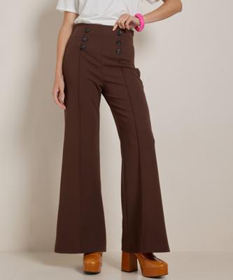 wide fit broek met sierknopen wide fit broek met sierknopen