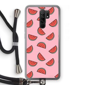 Watermeloen: Xiaomi Redmi 9 Transparant Hoesje met koord