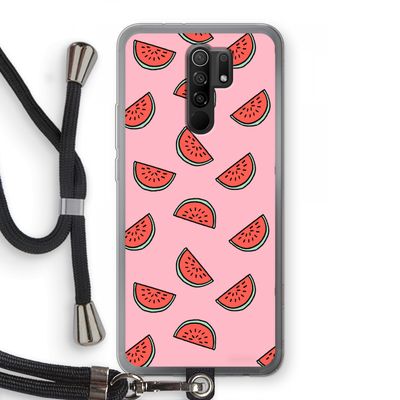 Watermeloen: Xiaomi Redmi 9 Transparant Hoesje met koord