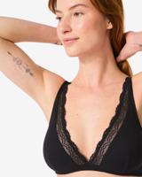 140 Bralette Katoen Met Kant Zwart (zwart)
