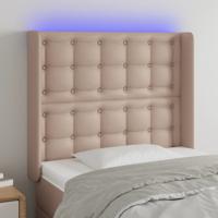 Hoofdbord LED 83x16x118/128 cm kunstleer cappuccinokleurig