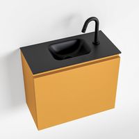 Toiletmeubel Mondiaz Olan | 60 cm | Meubelkleur Ocher | Lex wastafel Urban Midden | 1 kraangat