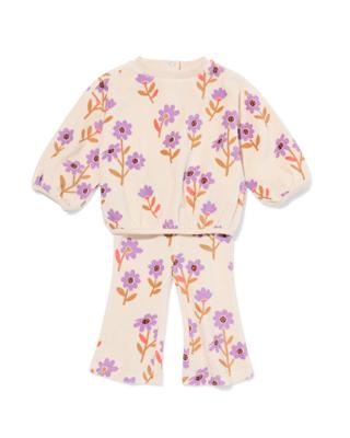 HEMA Baby kledingset bloemen ecru (ecru)