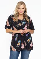 Yoek Tuniek flare met knopen | Zwart | Maat 54/56
