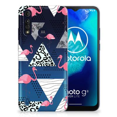 Motorola Moto G8 Power Lite | TPU Hoesje | Flamingo Triangle