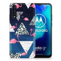 Motorola Moto G8 Power Lite | TPU Hoesje | Flamingo Triangle