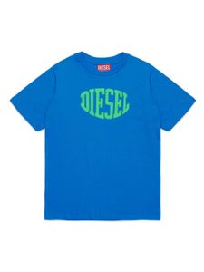 Diesel Kids t-shirt en coton à logo floqué - Bleu