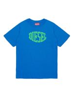 Diesel Kids t-shirt en coton à logo floqué - Bleu