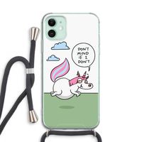 Unicorn: iPhone 11 Transparant Hoesje met koord