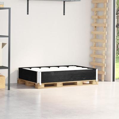 VidaXL Palletopzetrand 120x80 cm massief grenenhout zwart