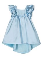 Hucklebones London satin-finish flute-sleeve dress - Bleu - thumbnail