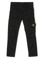 Stone Island Junior pantalon slim à poches cargo - Noir - thumbnail