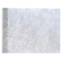 Tafelloper op rol - metallic zilver - 30 x 500 cm - non woven polyester - thumbnail