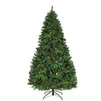210 cm LED Kunstkerstboom Kerstboom met Metalen Standaard Dennenappels Kunstkerstboom Ideaal voor Thuis Kantoor Winkels en Hotels