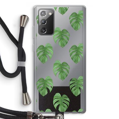 Monstera leaves: Samsung Galaxy Note 20 / Note 20 5G Transparant Hoesje met koord