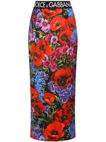 Dolce & Gabbana jupe crayon longue à fleurs - Rouge