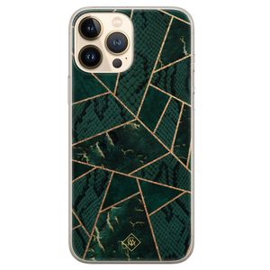 iPhone 13 Pro Max siliconen hoesje - Abstract groen