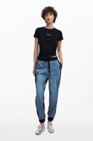 Jogger jeans met contrast - BLACK - M