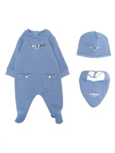 Balmain Kids trousseau de naissance à logo imprimé - Bleu