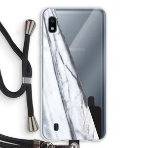 Gestreepte marmer: Samsung Galaxy A10 Transparant Hoesje met koord