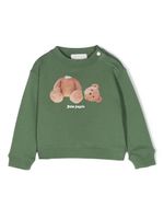 Palm Angels Kids sweat en coton à motif graphique Bear - Vert