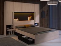 Bed met brugkast BRIDANI 160x200 cm brooklyn eik - thumbnail