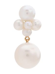 Sophie Bille Brahe 14kt yellow gold Thyra pearl earring - Blanc