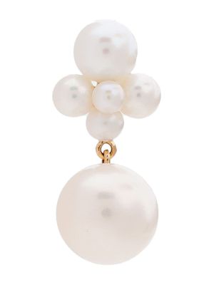 Sophie Bille Brahe 14kt yellow gold Thyra pearl earring - Blanc