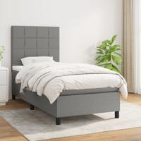 Boxspring met matras stof donkergrijs 100x200 cm