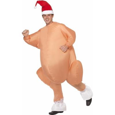 Smiffys Opblaasbaar kalkoen kostuum - voor volwassenen - kerst kostuum