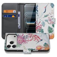 Apple iPhone 17 Pro Max | Bookcase | Hoesje Met Pasjes Bird Flowers Print