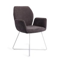 Jesper Home Eetkamerstoel 'Misaki' Cross White, kleur Almost Black