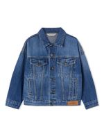 Palm Angels Kids veste en jean à logo imprimé - Bleu