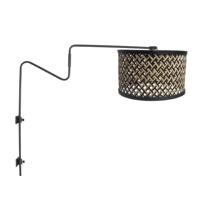 Steinhauer WandlampLinstrom zwart met bamboe kap - 3720ZW