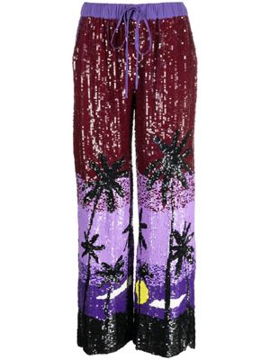 P.A.R.O.S.H. pantalon à sequins - Violet