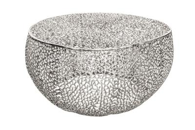 Salontafel LEAF 80cm metaal zilver handgemaakt - 38941