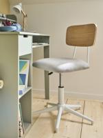 Metalen en houten bureaustoel LIGNE SCHOOL grijs