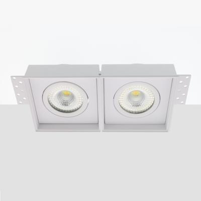 Bella Ondiepe LED inbouw 40mm trimless spot kantelbaar 7Watt vierkant dubbel WIT IP65 dimbaar - dim to warm - interne driver Bella Ondiepe LED inbouw 40mm trimless spot kantelbaar 7Watt vierkant dubbel WIT IP65 dimbaar - dim to warm - interne driver