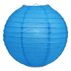 Luxe bol feest lampion - blauw - dia 25 cm - papier