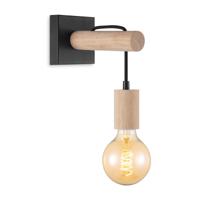 Home sweet home wandlamp Billy - hout/ metaal