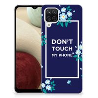 Samsung Galaxy A12 Silicone-hoesje Flowers Blue DTMP - thumbnail