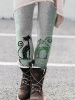 Animal Cotton Casual Leggings